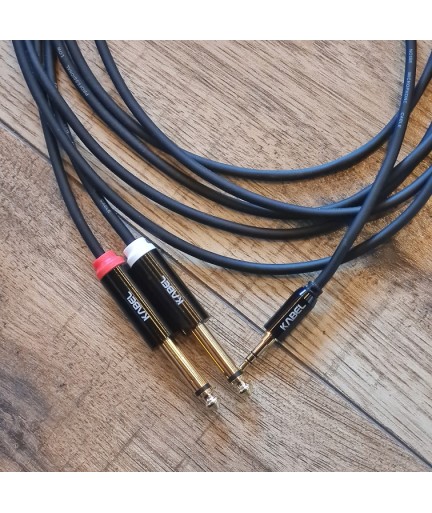 KABEL - KMC3 - Cable Mini Plug a 2 Plug Mono de 3 Mts