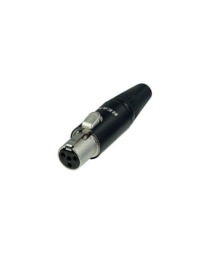 REAN - RT4FCB - Mini XLR Hembra de 4 Polos color Negro