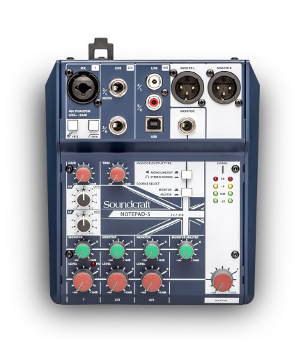 SOUNDCRAFT - NOTEPAD5 - Mezclador Análogo con Conexion USB NOTEPAD 5 