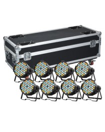 BIG TOPPER - BTP6003RGBWAK - KIT X 8 PRO RGBWA LED PAR KING 60X3W + FLIGHT CASE