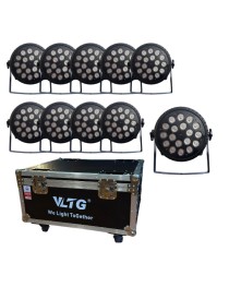 VLTG - IL8019 - KIT de 10 PAR LED 18X18W RGBWA+UV con Case