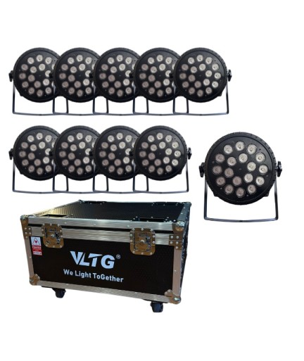 VLTG - IL8019 - KIT de 10 PAR LED 18X18W RGBWA+UV con Case