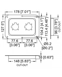 PENN ELCOM - D028K - Placa Para 2 Speakon Negra