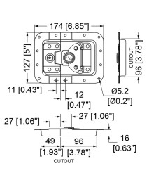 PENN ELCOM - L911537MOL - Chapa Embutida Grande con Llave L911/537MOL