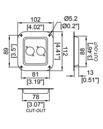 PENN ELCOM - D0947Z - Placa Pequeña Para 2 Conector D-Series 