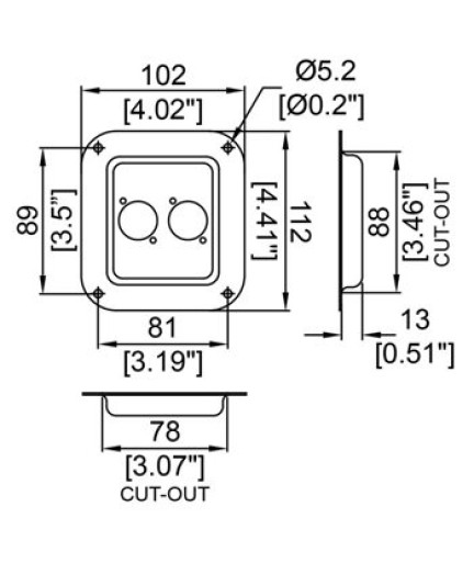 PENN ELCOM - D0947Z - Placa Pequeña Para 2 Conector D-Series 