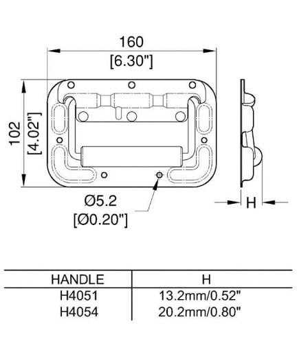 PENN ELCOM - H4054Z - Manilla Sobrepuesta con Offset 