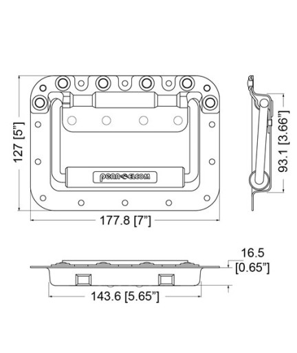 PENN ELCOM - H7165Z - Manilla Embutida Grande 