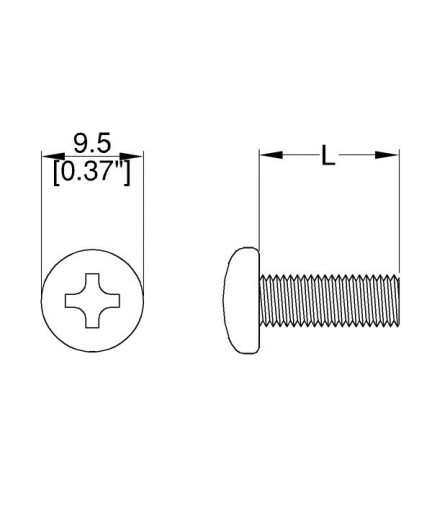 PENN ELCOM - SETU5205 - Set de 10 Tornillos de 19mm para Riel de Rack 