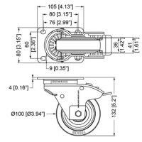 PENN ELCOM - W0985AUTO - Rueda de 4" con Sistema Automático W0985-AUTO