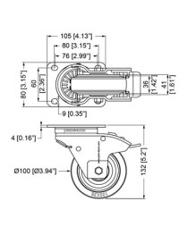 PENN ELCOM - W0985AUTO - Rueda de 4" con Sistema Automático W0985-AUTO
