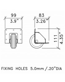PENN ELCOM - W2080 - Rueda para Borde Inferior de 2.95"