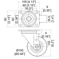 PENN ELCOM - W9000V6 - Rueda de 4" 