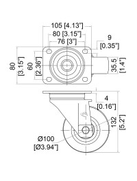 PENN ELCOM - W9000V6 - Rueda de 4" 