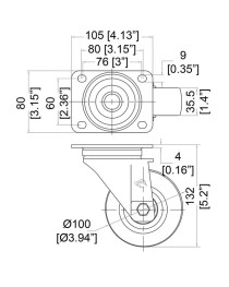 PENN ELCOM - W9000V6 - Rueda de 4" 