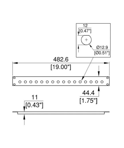 PENN ELCOM - R12801UK16 - Panel de 1U para 16 conectores BNC 