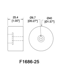 PENN ELCOM - F168625 - Pata de Goma F1686/25 Grande