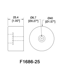 PENN ELCOM - F168625 - Pata de Goma F1686/25 Grande