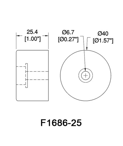 PENN ELCOM - F168625 - Pata de Goma F1686/25 Grande