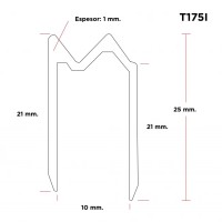 RACK RESEARCH - T175I - Perfil hibridó para maderas de 10mm