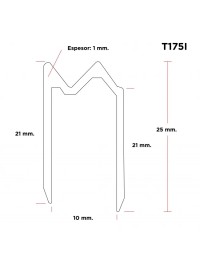 RACK RESEARCH - T175I - Perfil hibridó para maderas de 10mm