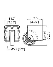 PENN ELCOM - W8075PJP - Rueda de 3" para Gabinete