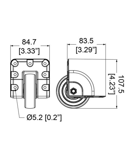 PENN ELCOM - W8075PJP - Rueda de 3" para Gabinete